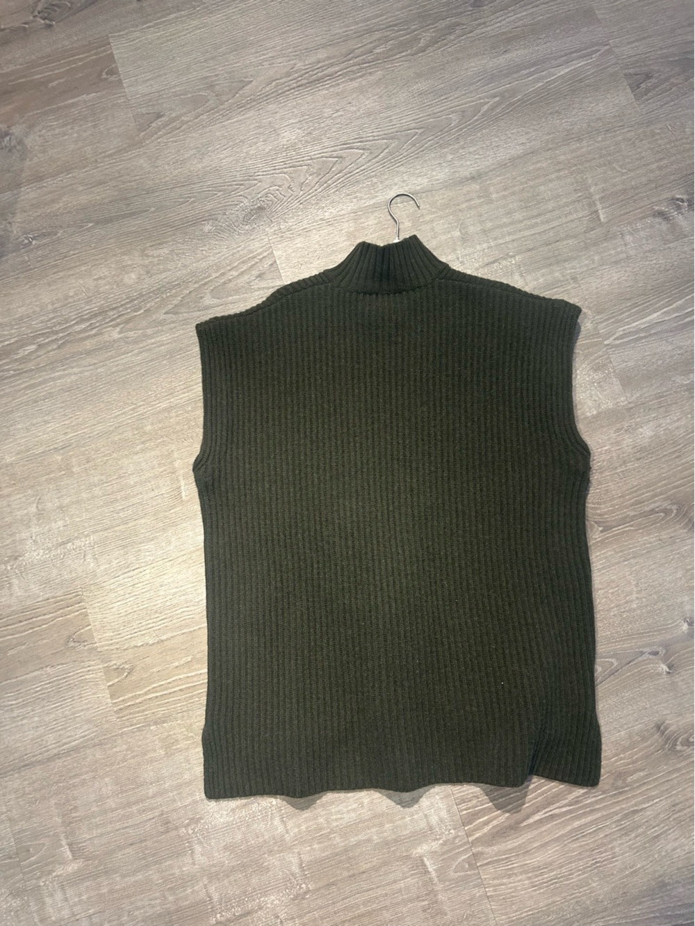 Ganni Recycled Ribbed Knit Vest Green Oversized Pullover Size L - Picture 5 of 10